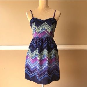 American Eagle Blue Purple Cutout Print Dress 2